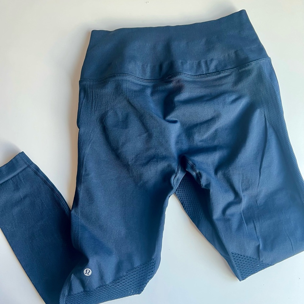 lululemon Navy Leggings with mesh panel